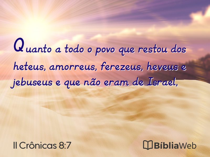 II Crônicas 8:7 em imagem para compartilhar