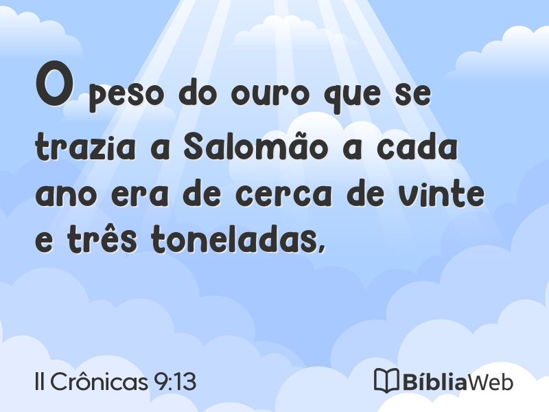 II Crônicas 9:13 em imagem para compartilhar