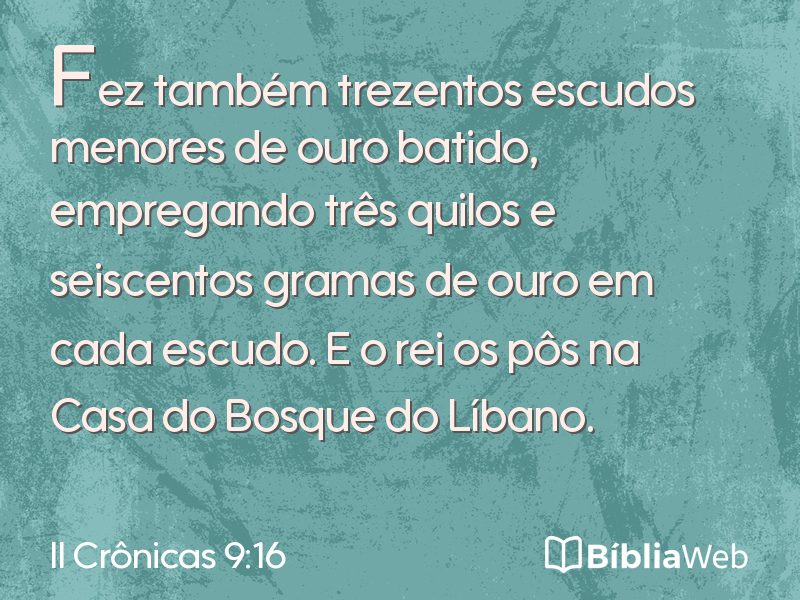 II Crônicas 9:16 em imagem para compartilhar