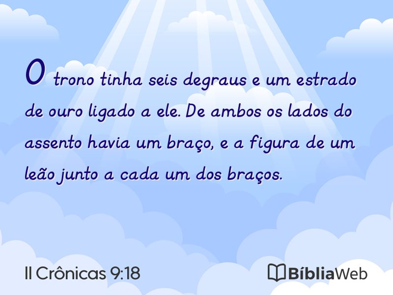II Crônicas 9:18 em imagem para compartilhar