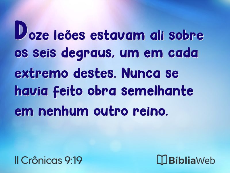 II Crônicas 9:19 em imagem para compartilhar