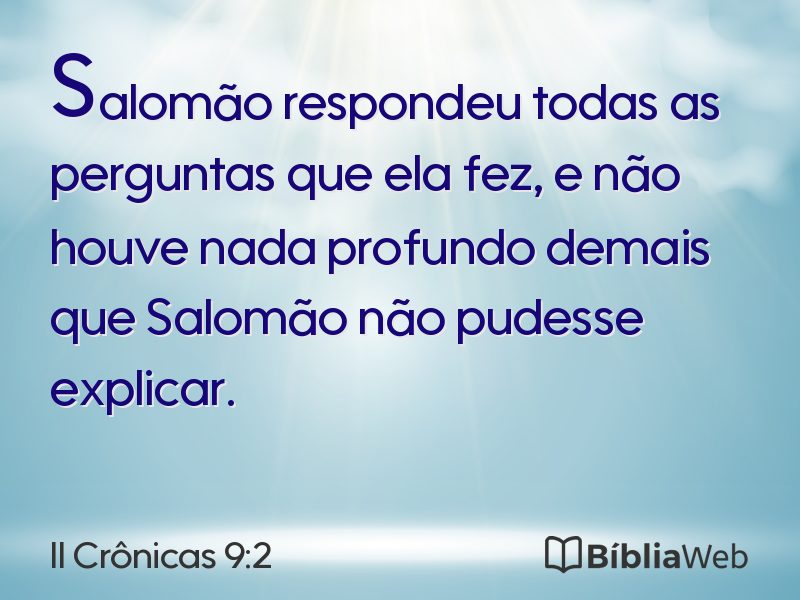 II Crônicas 9:2 em imagem para compartilhar