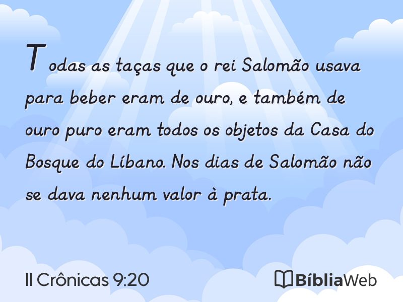 II Crônicas 9:20 em imagem para compartilhar