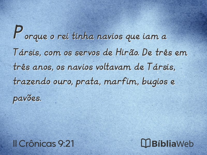 II Crônicas 9:21 em imagem para compartilhar