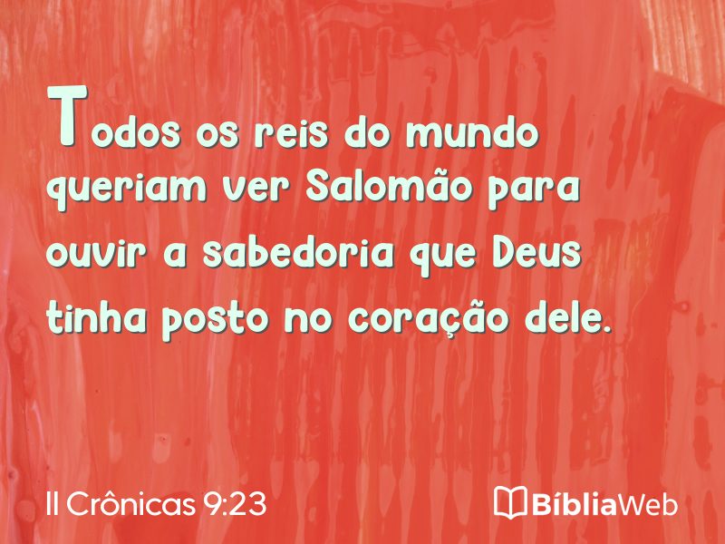 II Crônicas 9:23 em imagem para compartilhar