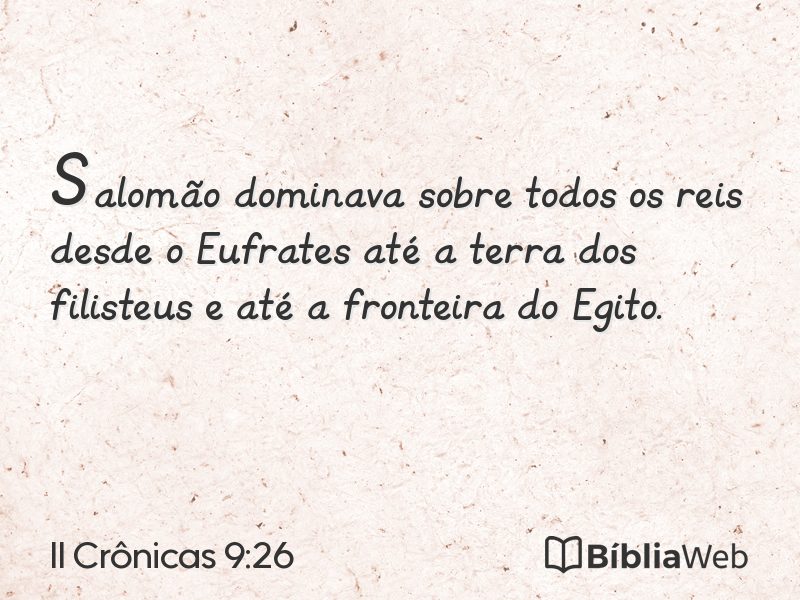 II Crônicas 9:26 em imagem para compartilhar