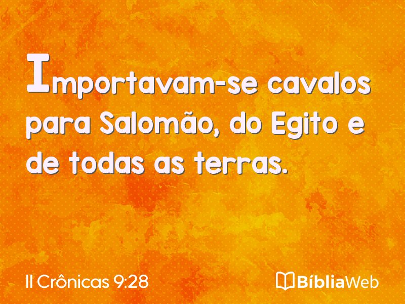 II Crônicas 9:28 em imagem para compartilhar