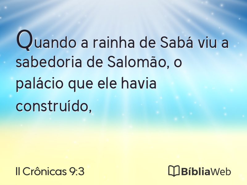 II Crônicas 9:3 em imagem para compartilhar