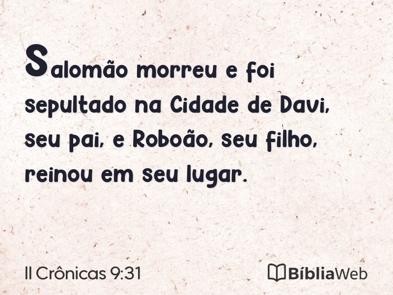 II Crônicas 9:31 em imagem para compartilhar