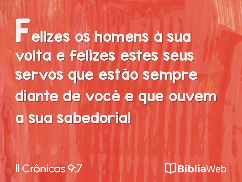 II Crônicas 9:7 em imagem para compartilhar