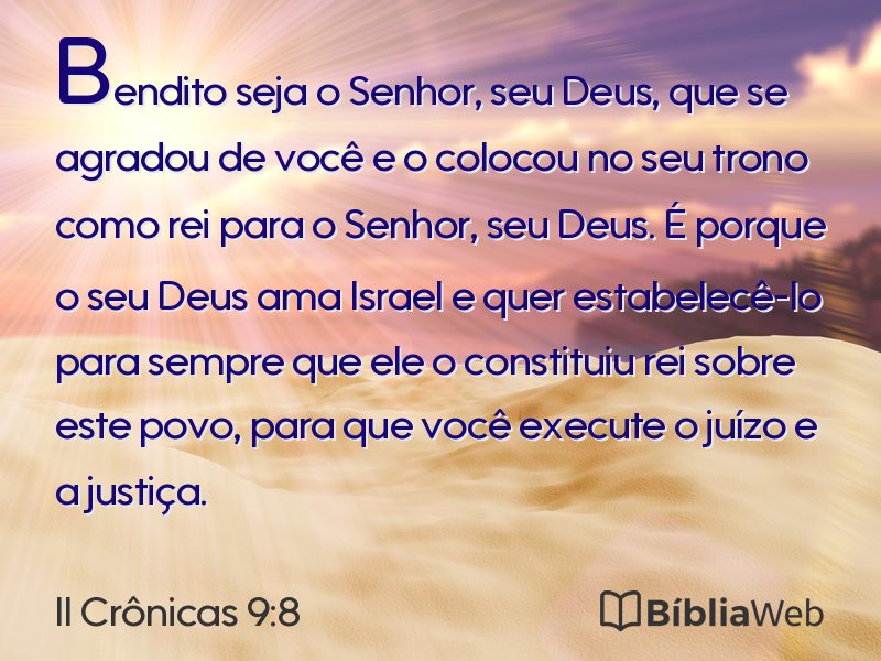 II Crônicas 9:8 em imagem para compartilhar