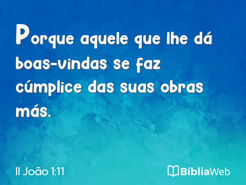 II João 1:11 em imagem para compartilhar