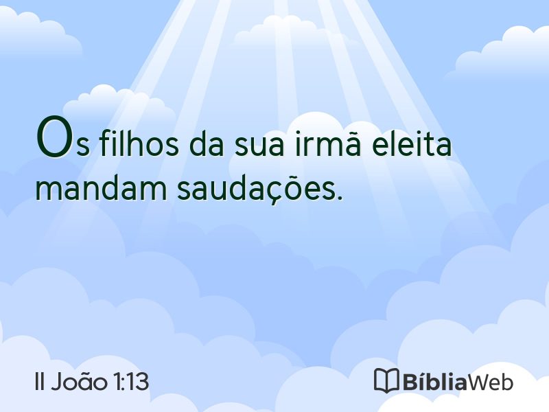II João 1:13 em imagem para compartilhar