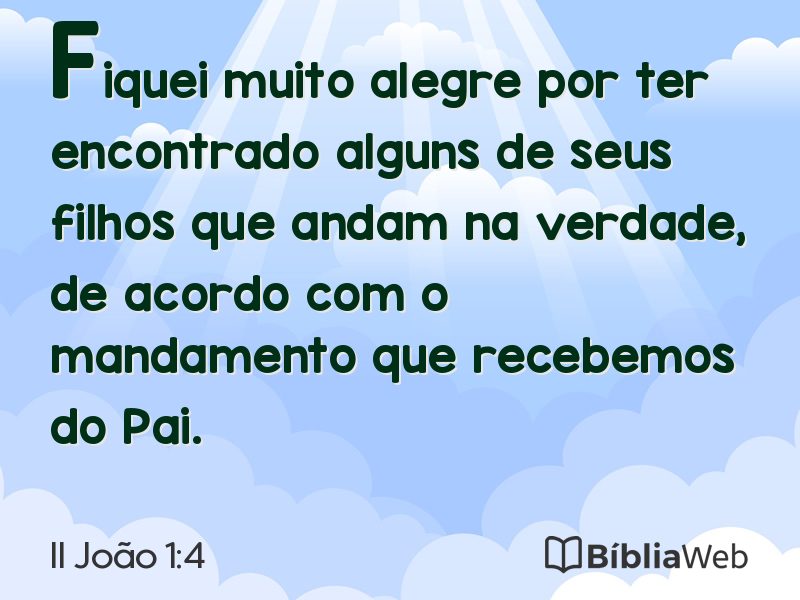 II João 1:4 em imagem para compartilhar