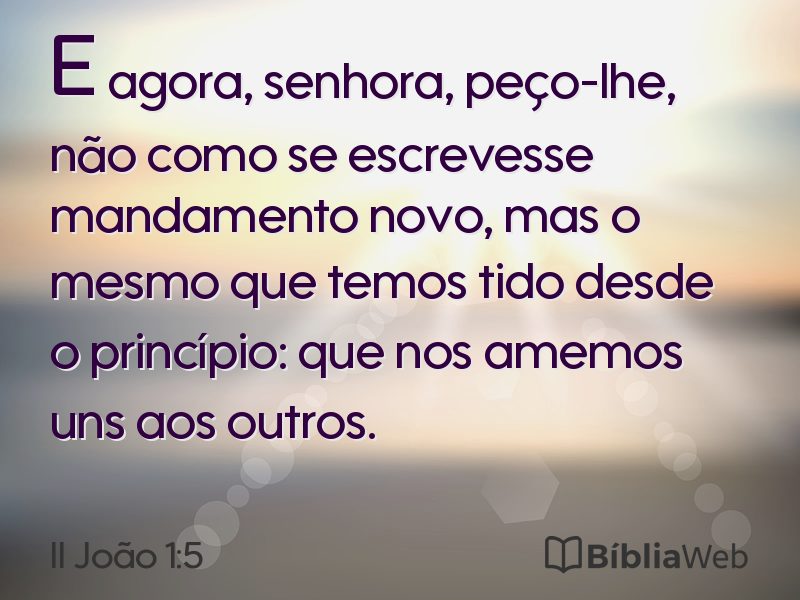 II João 1:5 em imagem para compartilhar