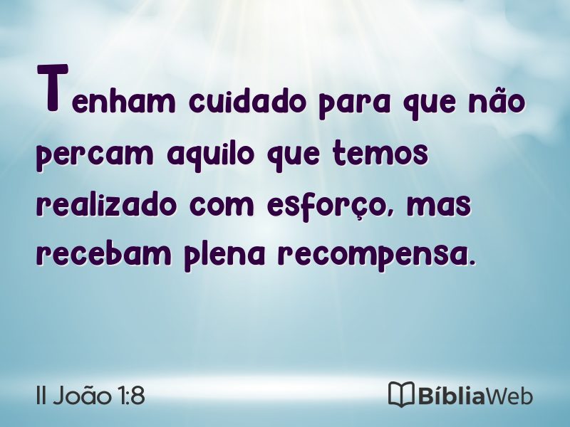 II João 1:8 em imagem para compartilhar