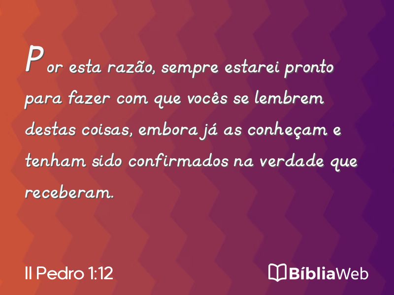 II Pedro 1:12 em imagem para compartilhar