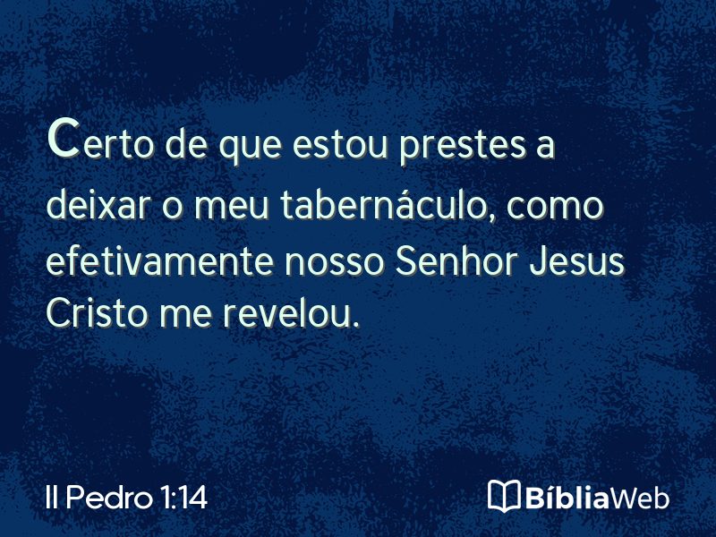 II Pedro 1:14 em imagem para compartilhar