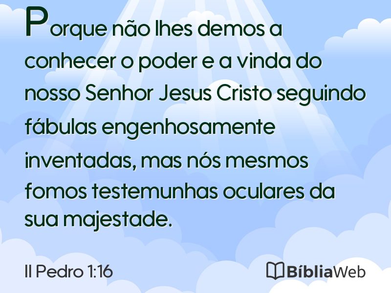 II Pedro 1:16 em imagem para compartilhar