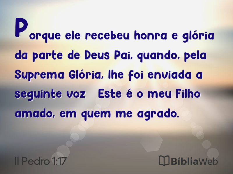 II Pedro 1:17 em imagem para compartilhar
