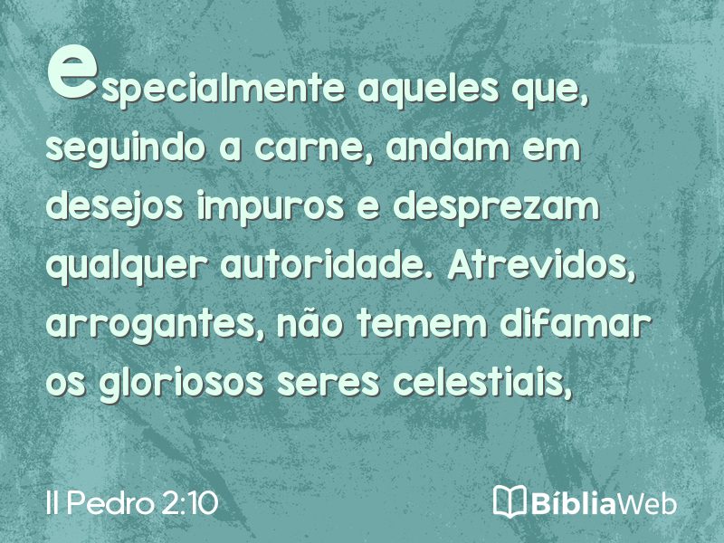 II Pedro 2:10 em imagem para compartilhar