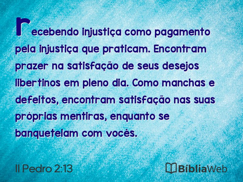 II Pedro 2:13 em imagem para compartilhar