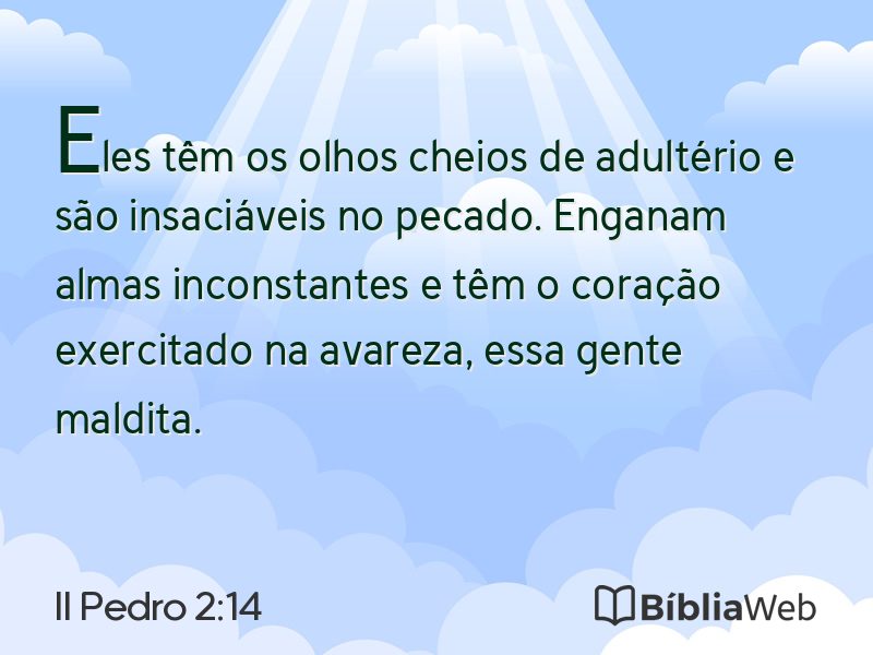 II Pedro 2:14 em imagem para compartilhar