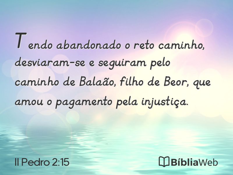 II Pedro 2:15 em imagem para compartilhar