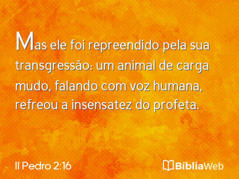 II Pedro 2:16 em imagem para compartilhar