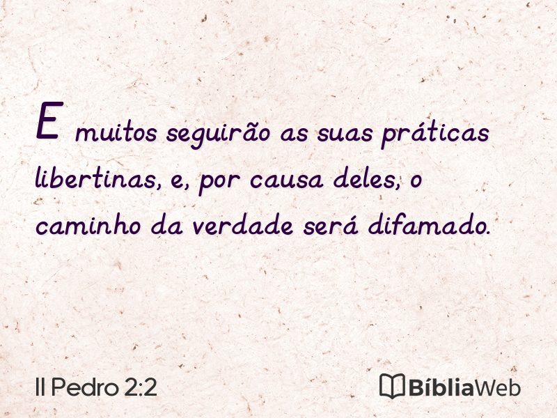 II Pedro 2:2 em imagem para compartilhar