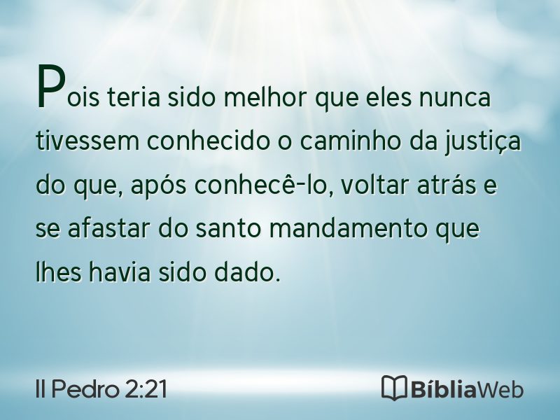 II Pedro 2:21 em imagem para compartilhar