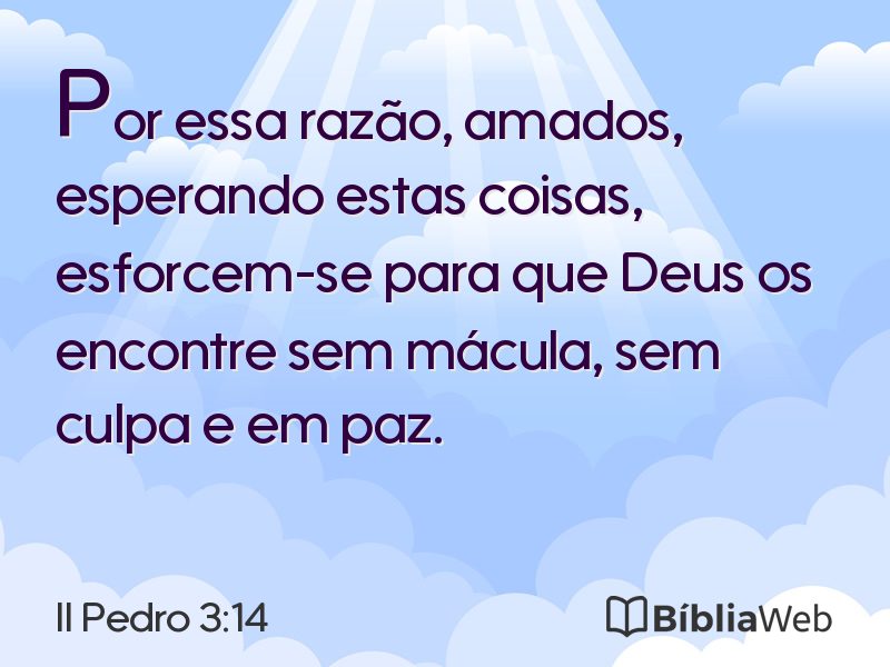 II Pedro 3:14 em imagem para compartilhar