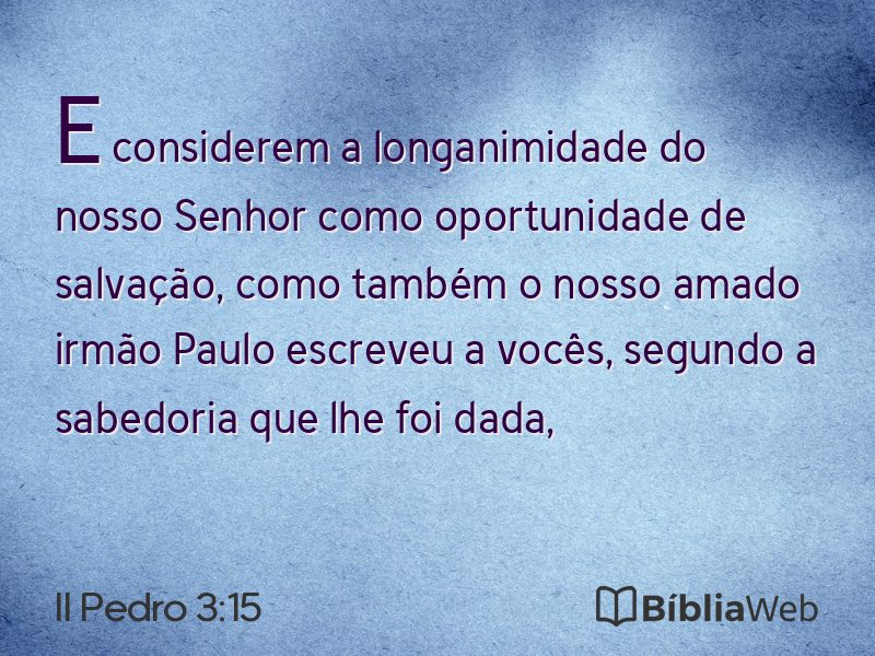 II Pedro 3:15 em imagem para compartilhar