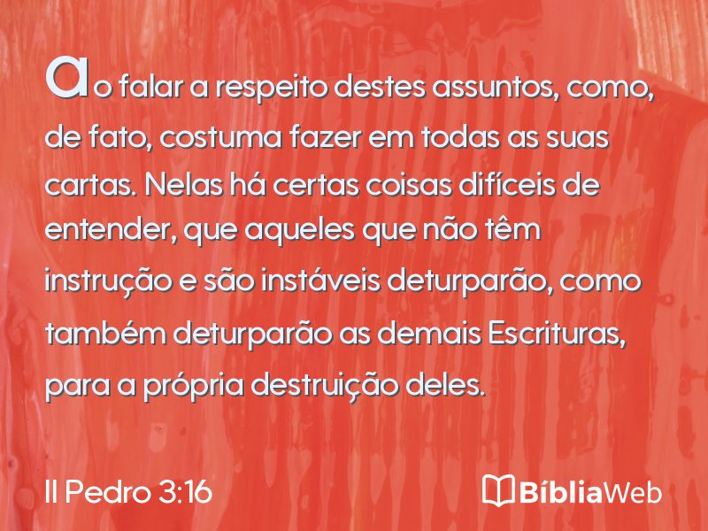 II Pedro 3:16 em imagem para compartilhar
