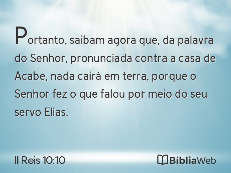 II Reis 10:10 em imagem para compartilhar