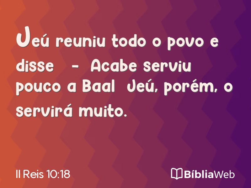 II Reis 10:18 em imagem para compartilhar