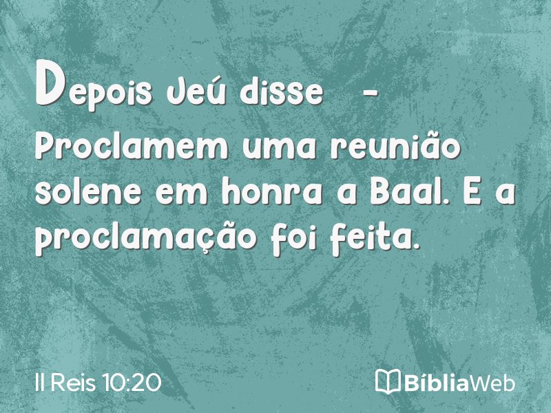 II Reis 10:20 em imagem para compartilhar