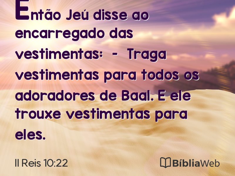 II Reis 10:22 em imagem para compartilhar