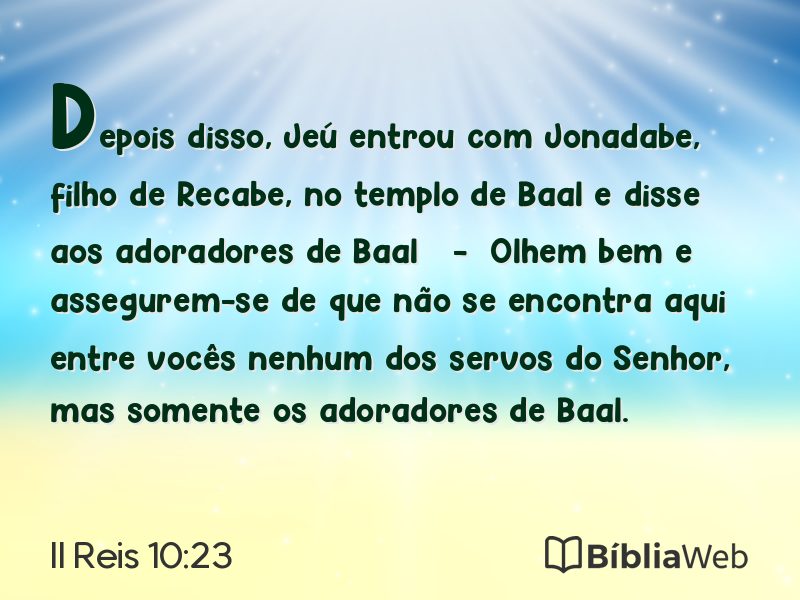 II Reis 10:23 em imagem para compartilhar