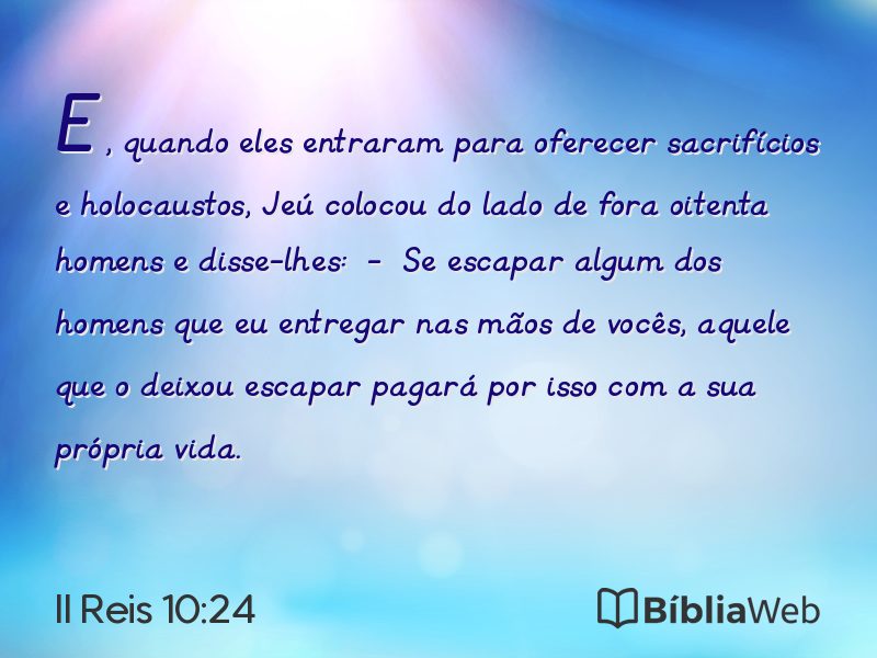 II Reis 10:24 em imagem para compartilhar