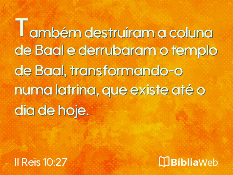 II Reis 10:27 em imagem para compartilhar