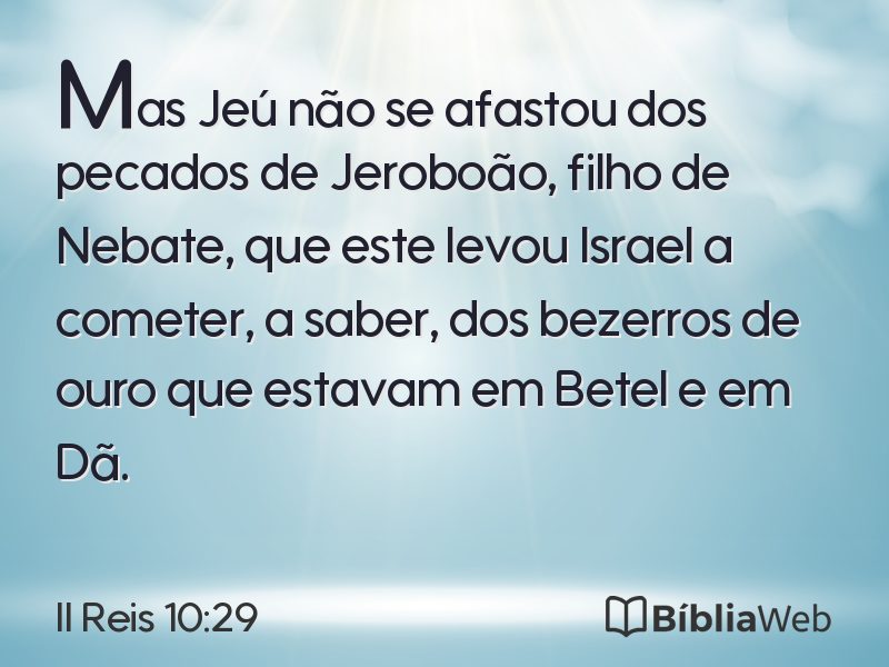 II Reis 10:29 em imagem para compartilhar