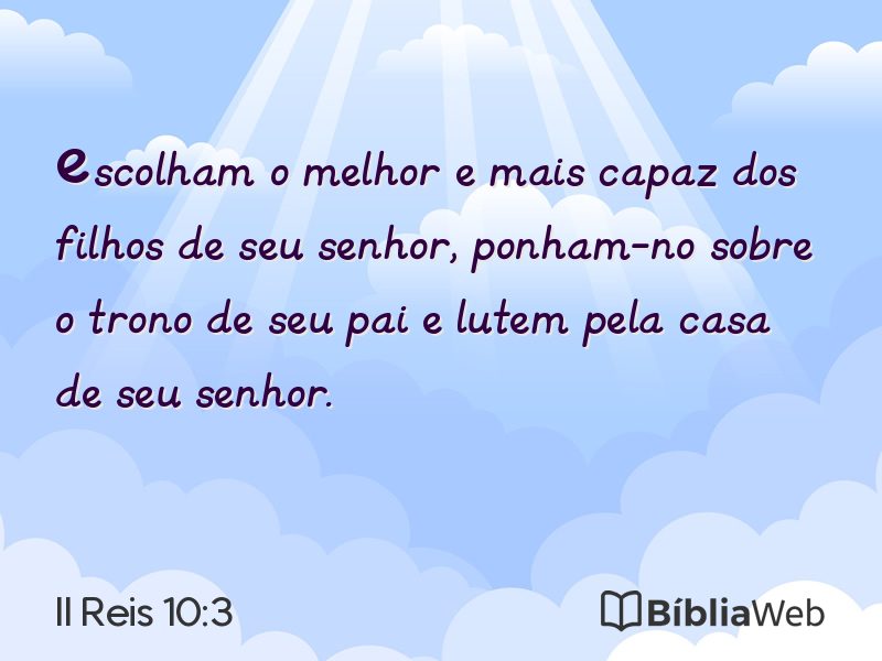 II Reis 10:3 em imagem para compartilhar
