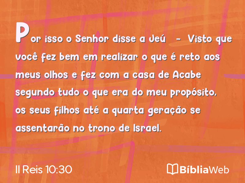 II Reis 10:30 em imagem para compartilhar