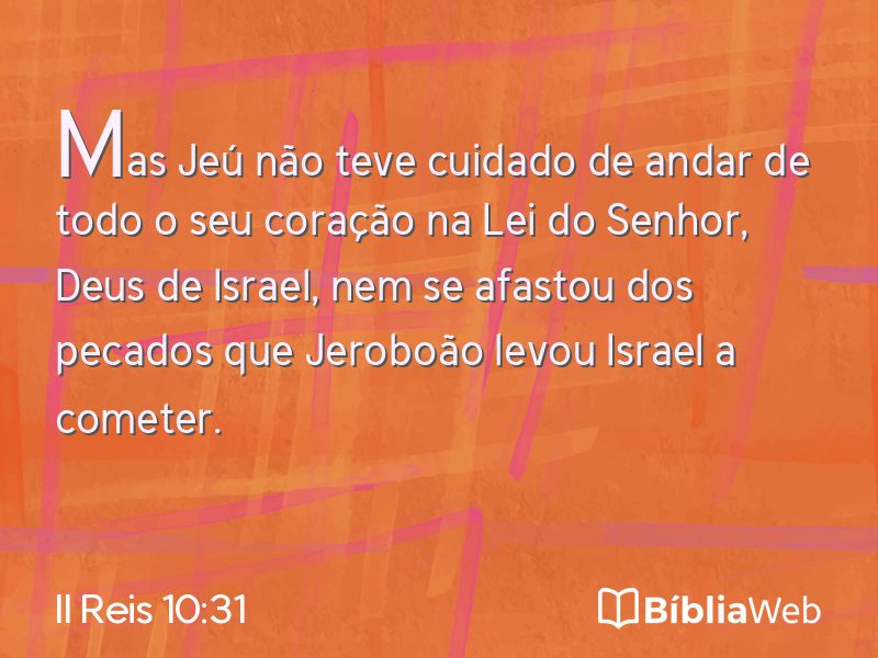 II Reis 10:31 em imagem para compartilhar