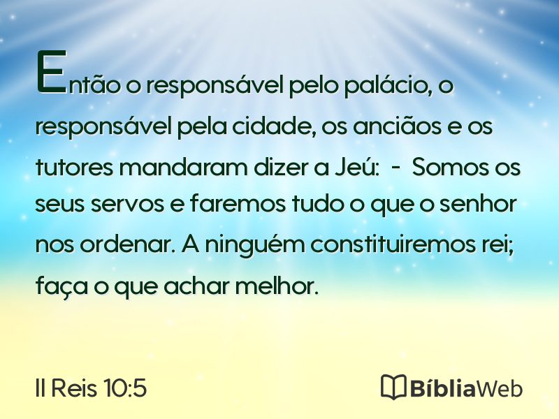 II Reis 10:5 em imagem para compartilhar
