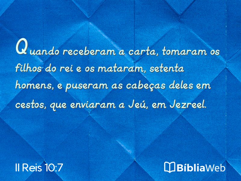 II Reis 10:7 em imagem para compartilhar