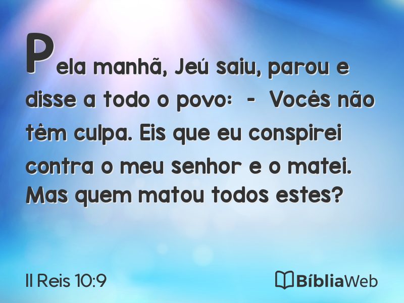 II Reis 10:9 em imagem para compartilhar