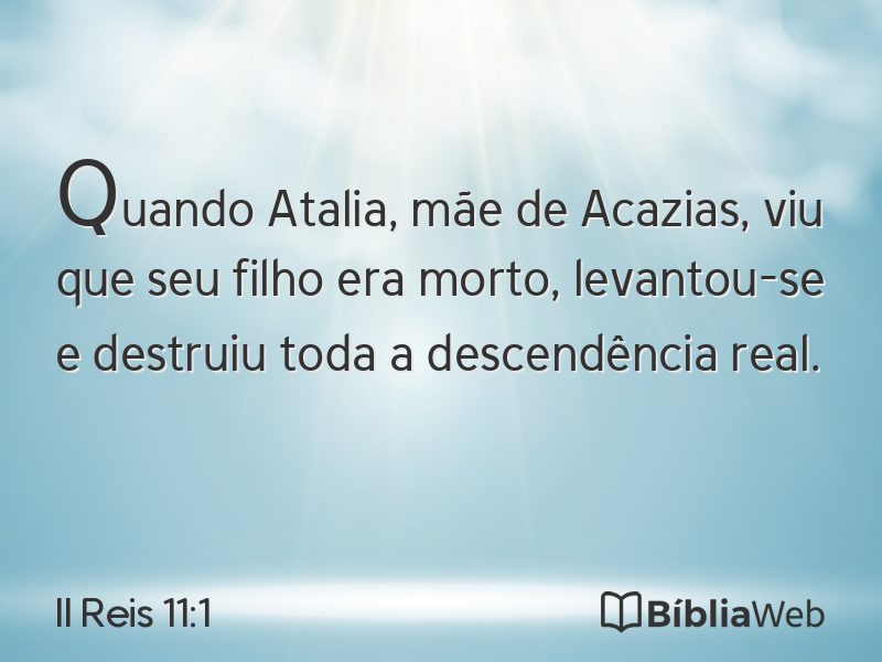 II Reis 11:1 em imagem para compartilhar
