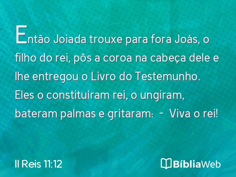 II Reis 11:12 em imagem para compartilhar